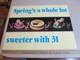 Baskin Robbins ice cream 1986 store display sign Easter Bunny cake SPRING #2X