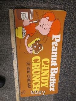 Baskin Robbins ice cream PEANUT BUTTER CRUNCH CANDY 1979 store display sign