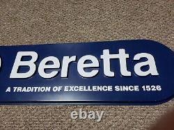 Beretta Firearms Large Store Display Sign-41 X 12-dark Blue/white