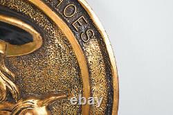 Buster Brown 17 1/2 Round Store Display Gold/Copper Toned Wall Plaque