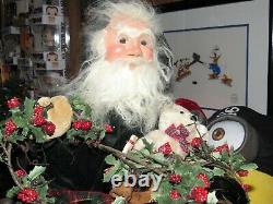 Byers Choice Store Display Santa in Sleigh Green Coat 406/1000 1998 Signed Joyce
