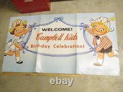 CAMPBELL'S SOUP kids ad character 1950s LARGE store display sign poster birthday