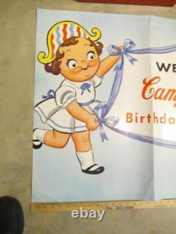 CAMPBELL'S SOUP kids ad character 1950s LARGE store display sign poster birthday CAMPBELL'S SOUP kids ad character 1950s LARGE store display sign poster birthday