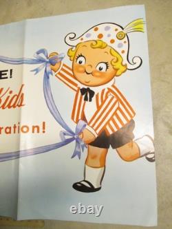 CAMPBELL'S SOUP kids ad character 1950s LARGE store display sign poster birthday