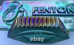 CARNIVAL GLASS FENTON Aqua Green Dealer Store Display Logo Sign With Rainbow