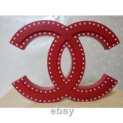 CHANEL CC Coco Wooden Sign Storefront Display Red Room Interior Rare Authentic