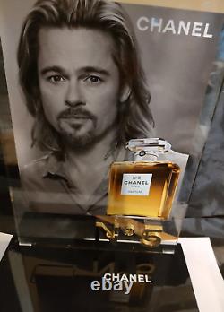 CHANEL No 5 Gold Acrylic Perfume Counter Display Advertising Art Deco Brad Pitt