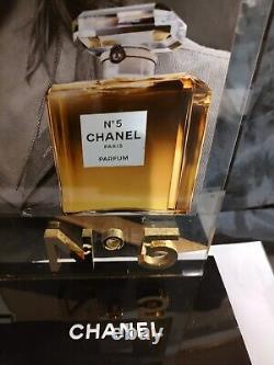 CHANEL No 5 Gold Acrylic Perfume Counter Display Advertising Art Deco Brad Pitt