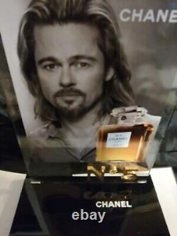 CHANEL No 5 Gold Acrylic Perfume Counter Display Advertising Art Deco Brad Pitt