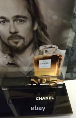 CHANEL No 5 Gold Acrylic Perfume Counter Display Advertising Art Deco Brad Pitt