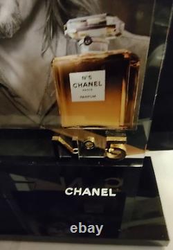 CHANEL No 5 Gold Acrylic Perfume Counter Display Advertising Art Deco Brad Pitt