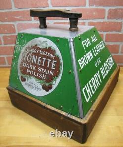 CHERRY BLOSSOM BOOT POLISH Old Advertising Shoe Shine Stand Store Display Sign