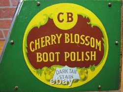 CHERRY BLOSSOM BOOT POLISH Old Advertising Shoe Shine Stand Store Display Sign