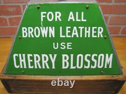 CHERRY BLOSSOM BOOT POLISH Old Advertising Shoe Shine Stand Store Display Sign