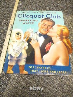 CLICQUOT CLUB bottle 1930s advertising store display sign tuxedo pinup girl