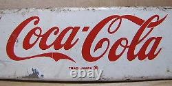 COCA-COLA QUARTS Soda Doorpush Store Display Sign Twists Off Reseals COKE QTS