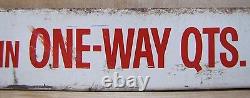 COCA-COLA QUARTS Soda Doorpush Store Display Sign Twists Off Reseals COKE QTS