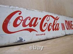 COCA-COLA QUARTS Soda Doorpush Store Display Sign Twists Off Reseals COKE QTS