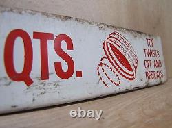 COCA-COLA QUARTS Soda Doorpush Store Display Sign Twists Off Reseals COKE QTS