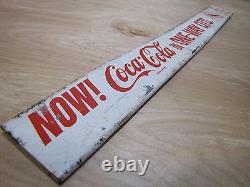 COCA-COLA QUARTS Soda Doorpush Store Display Sign Twists Off Reseals COKE QTS