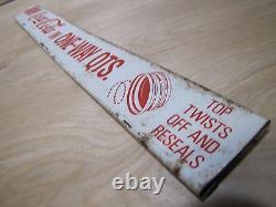 COCA-COLA QUARTS Soda Doorpush Store Display Sign Twists Off Reseals COKE QTS