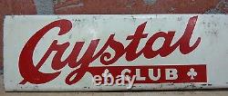 CRYSTAL CLUB Club Soda Ginger Ale Old Door Push Store Display Rack Ad Sign