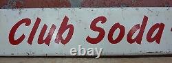 CRYSTAL CLUB Club Soda Ginger Ale Old Door Push Store Display Rack Ad Sign