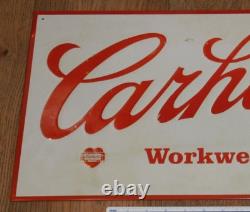 Carhartt Workwear Since 1889 Tin Advertising Sign Embossed 24 X 12