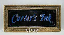 Carter's Ink Store Display Advertising Sign Wooden Frame General Store Ad