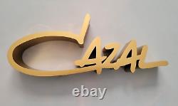Cazal Large 3d Logo Display Plaque In Gold Plexiglass