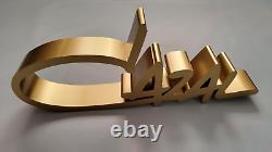 Cazal Large 3d Logo Display Plaque In Gold Plexiglass