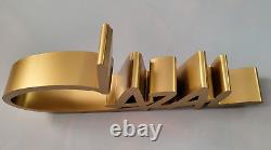 Cazal Large 3d Logo Display Plaque In Gold Plexiglass