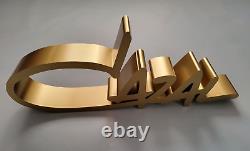 Cazal Large 3d Logo Display Plaque In Gold Plexiglass