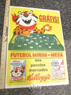 Cereal box Kelloggs 1960s store display sign TONY TIGER soccer premium Brazil