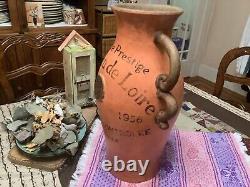 Chateau De Loire store display vtg french wine pottery jar floor vase sign art
