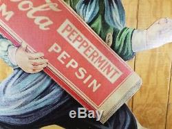 Coca Cola Peppermint Pepsin Chewing Gum Dutch Boy Extra Large Store Display Sign