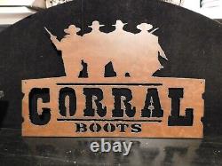 Corral Boots Metal Store Advertising Sign 22 x 14