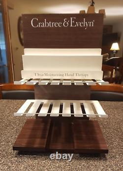 Crabtree & Evelyn Large Wood & Metal Store Display Advertising Sign Stand Lotion