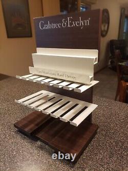 Crabtree & Evelyn Large Wood & Metal Store Display Advertising Sign Stand Lotion