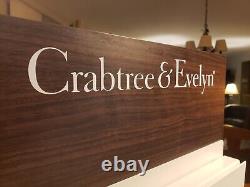 Crabtree & Evelyn Large Wood & Metal Store Display Advertising Sign Stand Lotion