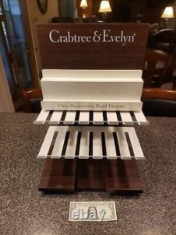 Crabtree & Evelyn Large Wood & Metal Store Display Advertising Sign Stand Lotion