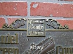 DANIEL GREEN COMFY SLIPPERS Old Store Display Advertising Sign HIGHTON BRONZE NY