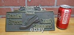 DANIEL GREEN COMFY SLIPPERS Old Store Display Advertising Sign HIGHTON BRONZE NY