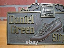 DANIEL GREEN COMFY SLIPPERS Old Store Display Advertising Sign HIGHTON BRONZE NY