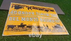 DEL MONTE ROUND UP Chuck Wagon Cowboy Western Store Display Poster Sign c1971