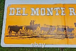 DEL MONTE ROUND UP Chuck Wagon Cowboy Western Store Display Poster Sign c1971