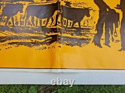 DEL MONTE ROUND UP Chuck Wagon Cowboy Western Store Display Poster Sign c1971