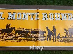 DEL MONTE ROUND UP Chuck Wagon Cowboy Western Store Display Poster Sign c1971