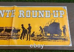 DEL MONTE ROUND UP Chuck Wagon Cowboy Western Store Display Poster Sign c1971