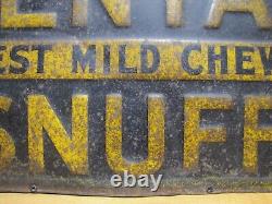 DENTAL SNUFF BEST MILD CHEW Orig Old Embossed Tin Store Display Advertising Sign